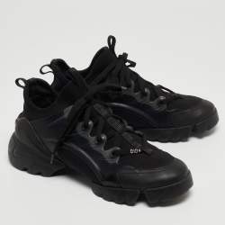 Dior Black Leather and Neoprene D-Connect Sneakers Size 39