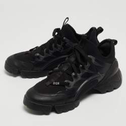 Dior Black Leather and Neoprene D-Connect Sneakers Size 39