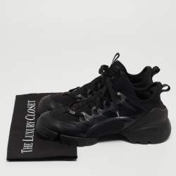 Dior Black Leather and Neoprene D-Connect Sneakers Size 39