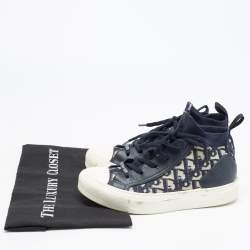 Dior Navy Blue Canvas and Leather Walk'n'Dior Sneakers Size  37