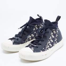 Dior Navy Blue Canvas and Leather Walk'n'Dior Sneakers Size  37