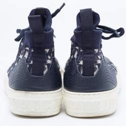 Dior Navy Blue Canvas and Leather Walk'n'Dior Sneakers Size  37