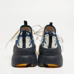 Dior Two Tone Fabric and Leather D-Connect Sneakers Size 36.5