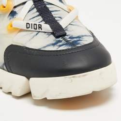 Dior Two Tone Fabric and Leather D-Connect Sneakers Size 36.5