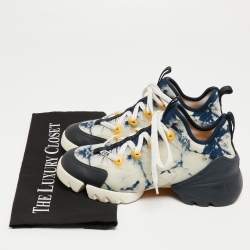 Dior Two Tone Fabric and Leather D-Connect Sneakers Size 36.5