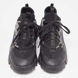 Dior Black Neoprene and Leather D-Connect Sneakers Size 37