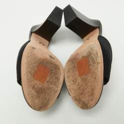 Dior Black Canvas and Leather Dway Block Heel Slide Sandals Size 38