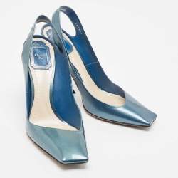 Dior Blue Patent Slingback Pumps Size 39