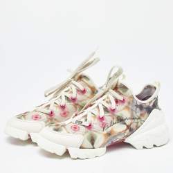 Pre Owned Dior Multicolor Printed Neoprene and Leather D-Connect Kaleidoscopic Sneakers Size 38