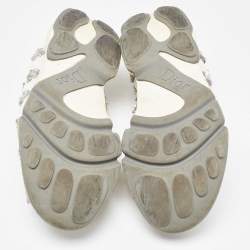 Pre Owned Dior Off White Crystal Embellished Mesh Fusion Sneakers Size 37