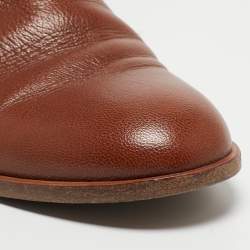 Pre Owned Dior Brown Leather Buckle Midcalf Boots Size 39.5