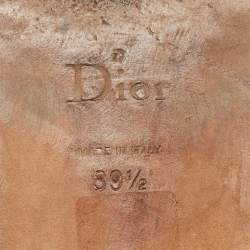 Pre Owned Dior Brown Leather Buckle Midcalf Boots Size 39.5