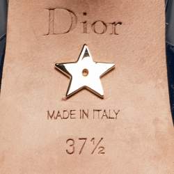 Dior Navy Blue Patent Leather J'adior Slingback Pumps Size 37.5