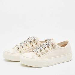 Pre Owned Dior Off White Canvas Walk'n'Dior Sneakers Size 35