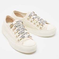 Pre Owned Dior Off White Canvas Walk'n'Dior Sneakers Size 35