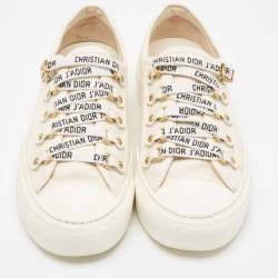 Pre Owned Dior Off White Canvas Walk'n'Dior Sneakers Size 35