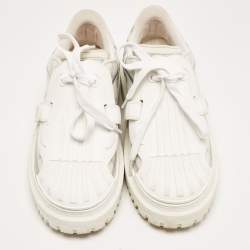 Pre Owned Dior White/Blue Nylon and Rubber Dior ID Sneakers Size 36