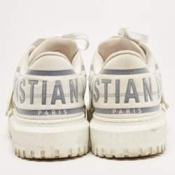 Pre Owned Dior White/Blue Nylon and Rubber Dior ID Sneakers Size 36