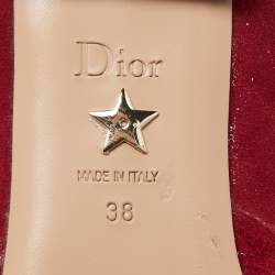 Dior Red Suede Ankle Wrap Ballet Flats Size 38