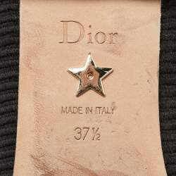 Dior Black/White Canvas J'Adior Ballet Flats Size 37.5