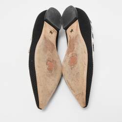Dior Black/White Canvas J'Adior Ballet Flats Size 37.5