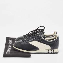 Dior Black/White Leather Diorun Sneakers Size 38