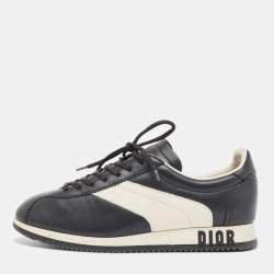 Dior Black/White Leather Diorun Sneakers Size 38