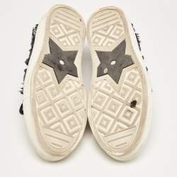 Pre Owned Dior Navy Blue Canvas Walk'N'Dior Low Top Sneakers Size 38.5