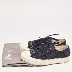 Pre Owned Dior Navy Blue Canvas Walk'N'Dior Low Top Sneakers Size 38.5
