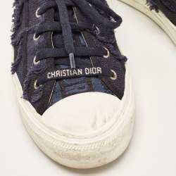 Pre Owned Dior Navy Blue Canvas Walk'N'Dior Low Top Sneakers Size 38.5
