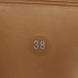 Pre Owned حذاء كعب عالي ديور كانفاس وحواف جلدية بيج بالشعار مقدمة مدببة مقاس 38