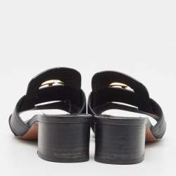Dior Black Leather 30 Montaigne Slide Sandals Size 36.5  