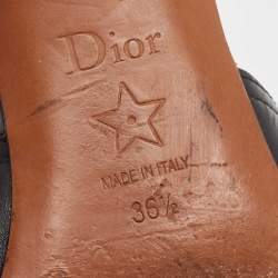 Dior Black Leather 30 Montaigne Slide Sandals Size 36.5  