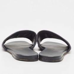 Dior Navy Blue Canvas Dway  Flat Slides Size 35.5 