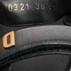 مملوكة مسبقًا Dior Black Leather Dior Act Flat Sandals Size 38.5