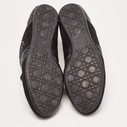 Pre Owned Dior Black Cannage Leather and Suede Sneakers Size 36.5