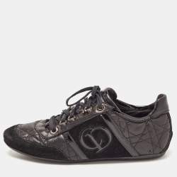 Dior Black Cannage Leather and Suede Sneakers Size 36.5 Dior TLC