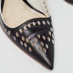 Dior Black Laser Cut Leather Pointed Toe Pumps Size 39.5