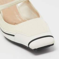 Dior White Canvas And Rubber D-motion Mules Size 36.5