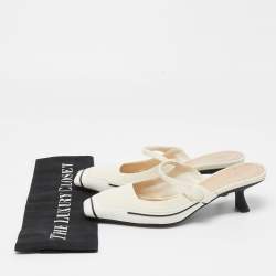 Dior White Canvas And Rubber D-motion Mules Size 36.5