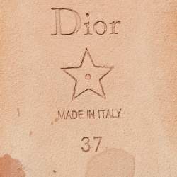 Pre Owned Dior Black Knit Fabric Baby D Mary Jane Flats Size 37