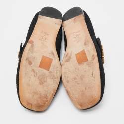 Pre Owned Dior Black Knit Fabric Baby D Mary Jane Flats Size 37