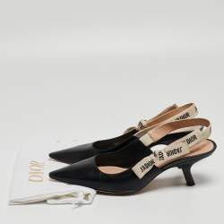 Pre Owned Dior Black Leather J'Adior Slingback Pumps Size 38.5