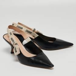Pre Owned Dior Black Leather J'Adior Slingback Pumps Size 38.5