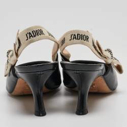 Pre Owned Dior Black Leather J'Adior Slingback Pumps Size 38.5