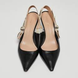Pre Owned Dior Black Leather J'Adior Slingback Pumps Size 38.5