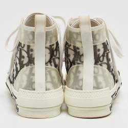 Dior Black/White Oblique Mesh B23 High Top Sneakers Size 36