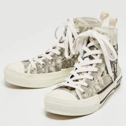 Dior Black/White Oblique Mesh B23 High Top Sneakers Size 36