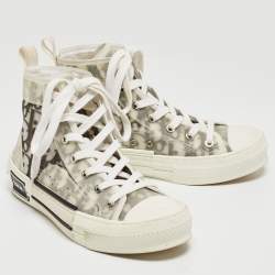 Dior Black/White Oblique Mesh B23 High Top Sneakers Size 36