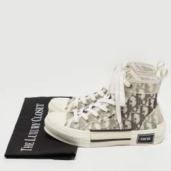 Dior Black/White Oblique Mesh B23 High Top Sneakers Size 36